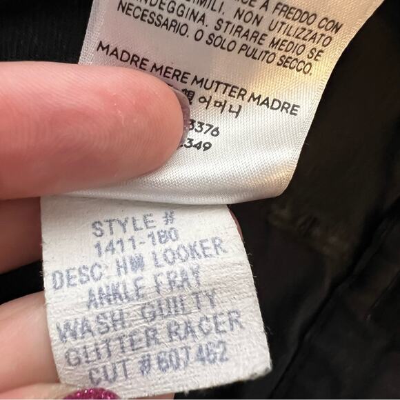 MOTHER The Looker high waist Guilty Glitter Racer Jeans Size 23 - Picture 5 of 10